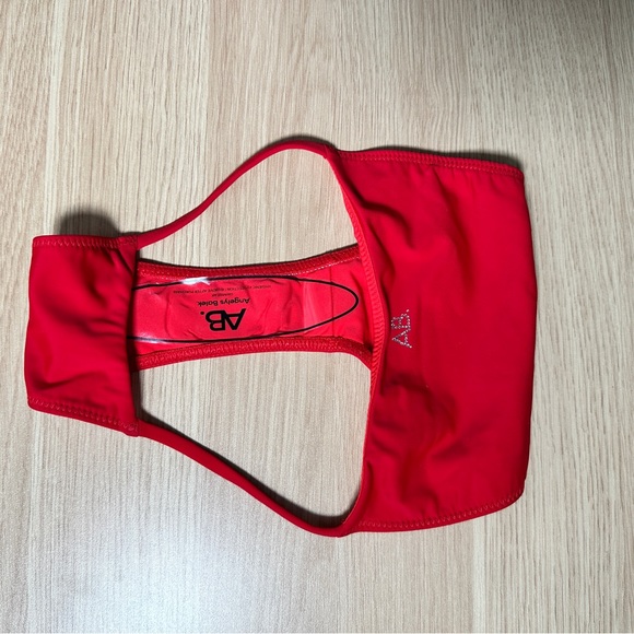 *NWOT Angelys Balek Cross Neck Wrap Front Bikini & String Brief in salsa - Picture 8 of 14